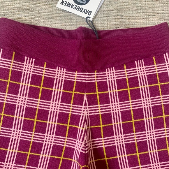 💫HP‼️💫 NWT DAYDREAMER Boysenberry Plaid Pant in Burgundy/Pink/Yellow, Size XS - Picture 6 of 8